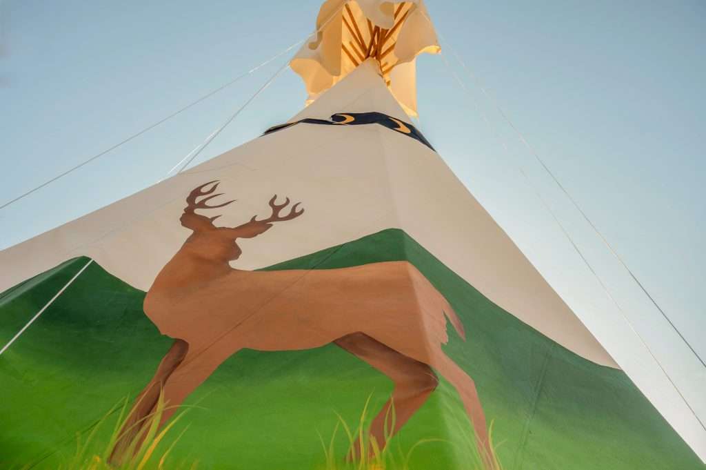 Buck Wild rental teepee for glamping close up