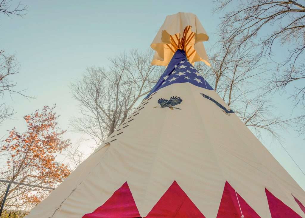 Free Bird teepee close up